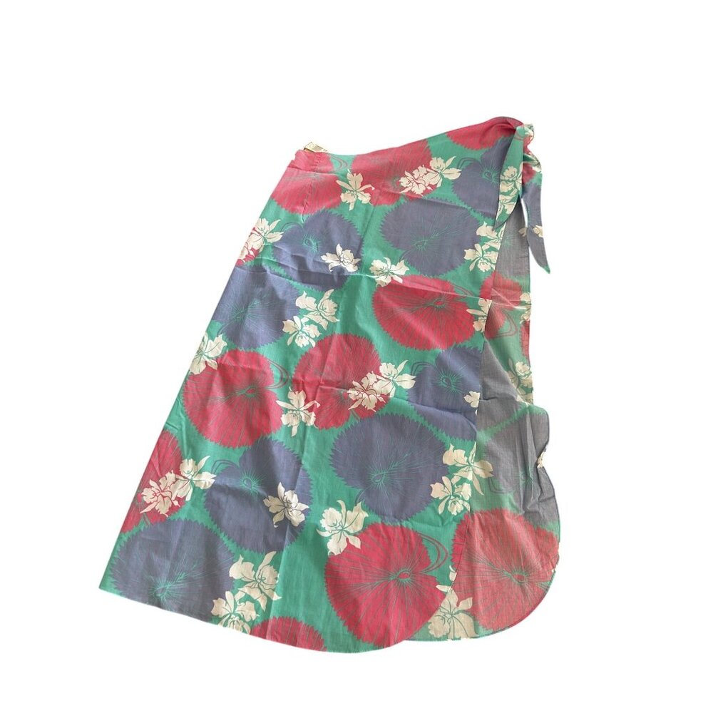 Vtg Hilo Hattie Hawaiian Wrap Tie Dress One Sz Beach Tropical Floral NWT